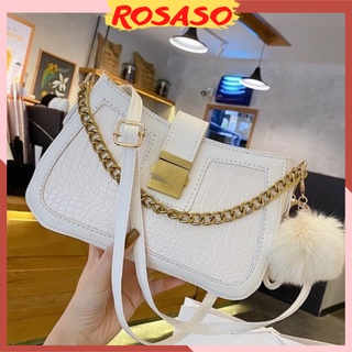 Túi xách nữ kẹp nách cao cấp đeo chéo dáng vuông dây xích ROSASO TX82