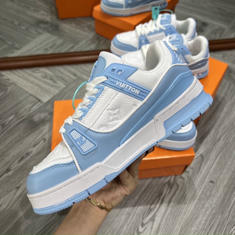 Full box+quà tặng🎁Giày sneaker Lv xanh biển thể thao nam nữ