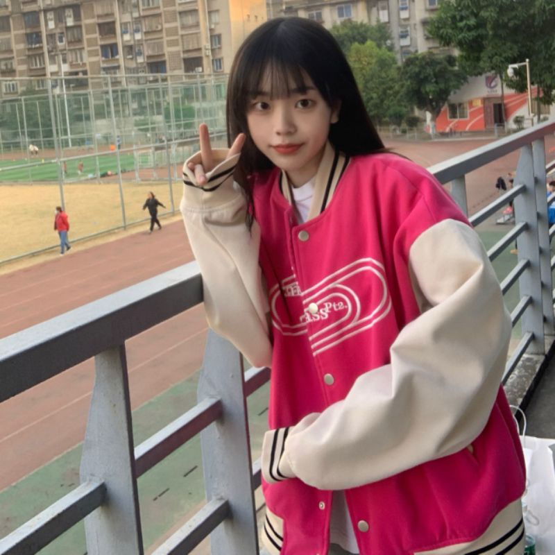 Áo khoác bomber bấm cúc phối 2 màu cực xinh💯