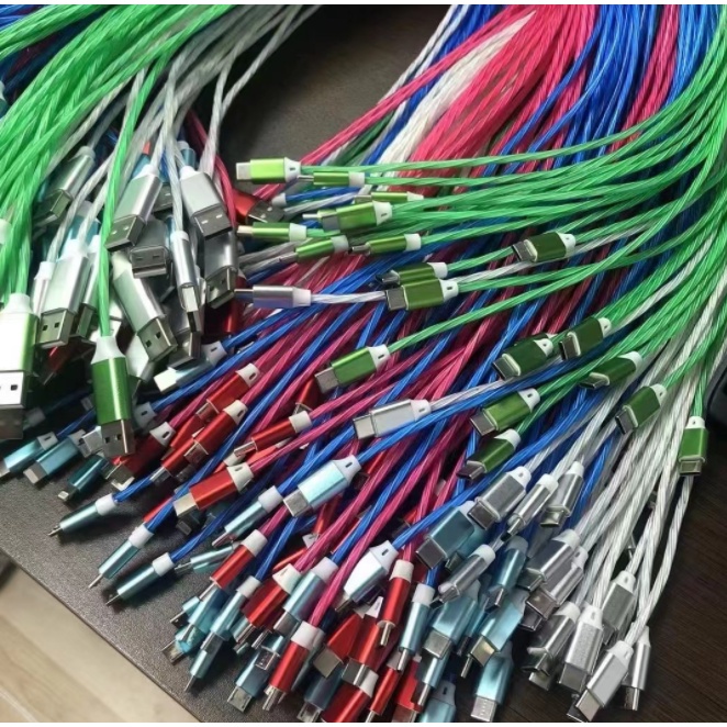 Dây Cáp Sạc Nhanh 1.0m Có Đèn LED Phát Sáng Dành Cho Điện Thoại Di Động