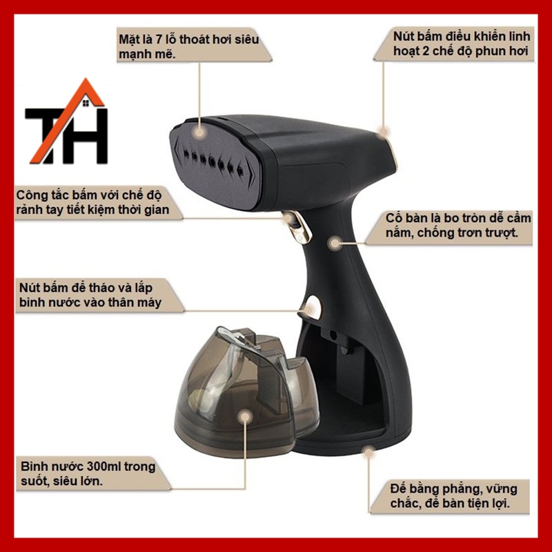 Bàn Là Hơi Nước Cầm Tay LEBENLANG LBD528 Đức - Công Suất 1500W / 300ML - Hàng Chính Hãng Bảo Hành 2 Năm