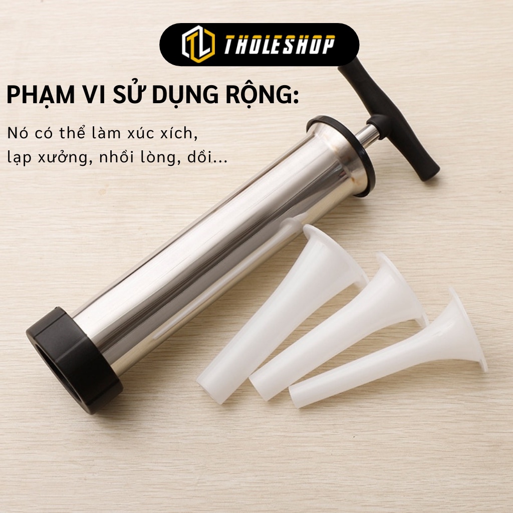 Dụng Cụ Nhồi Xúc Xích - Máy Làm Lạp Xưởng, Dồi Lợn Bằng Tay Đa Năng, 3 Phễu 1064