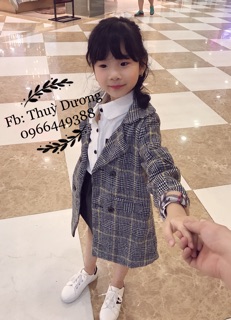 Áo dạ kẻ cho bé trai -bé gái