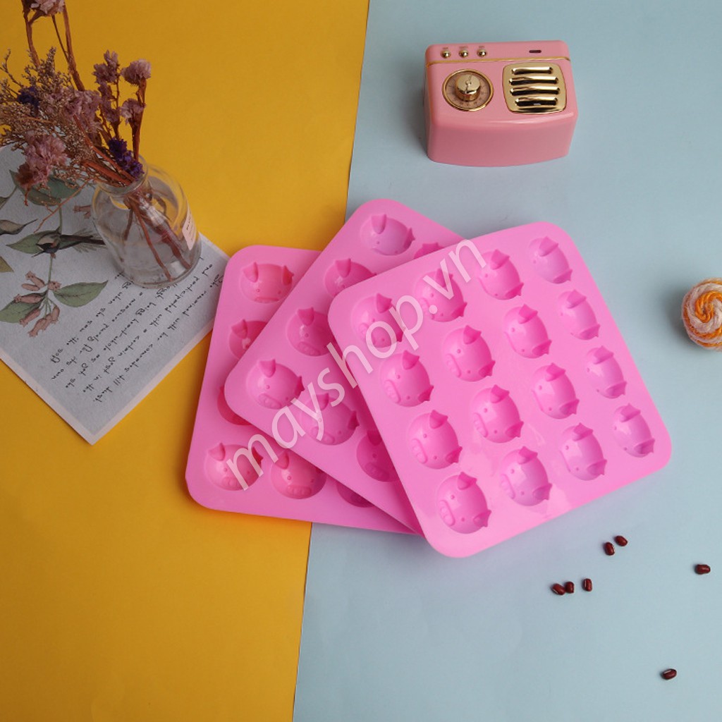 Khuôn silicone 16 mặt heo