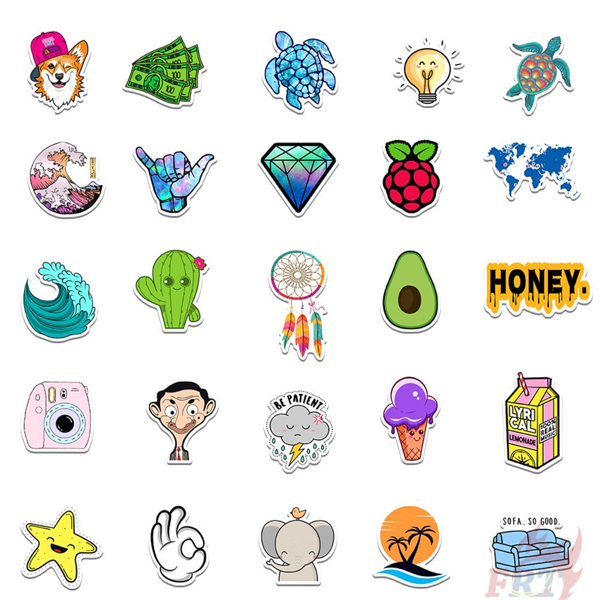 ❉ Funny Leisure Time Series 03 Stickers ❉ 50Pcs/Set Mixed DIY Fashion Waterproof Luggage Laptop Skateboard Doodle Stickers