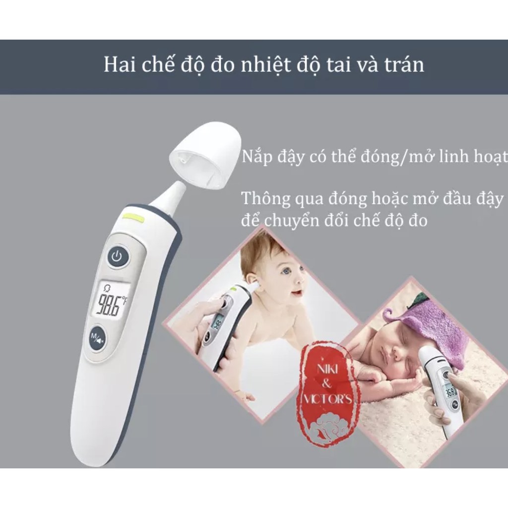 Nhiệt Kế Hồng Ngoại Điện Tử Cao Cấp 3in1 Đo Tai + Trán Finicare Đo Nhanh Chính Xác Thân Nhiệt, Nhiệt Độ Môi Trường