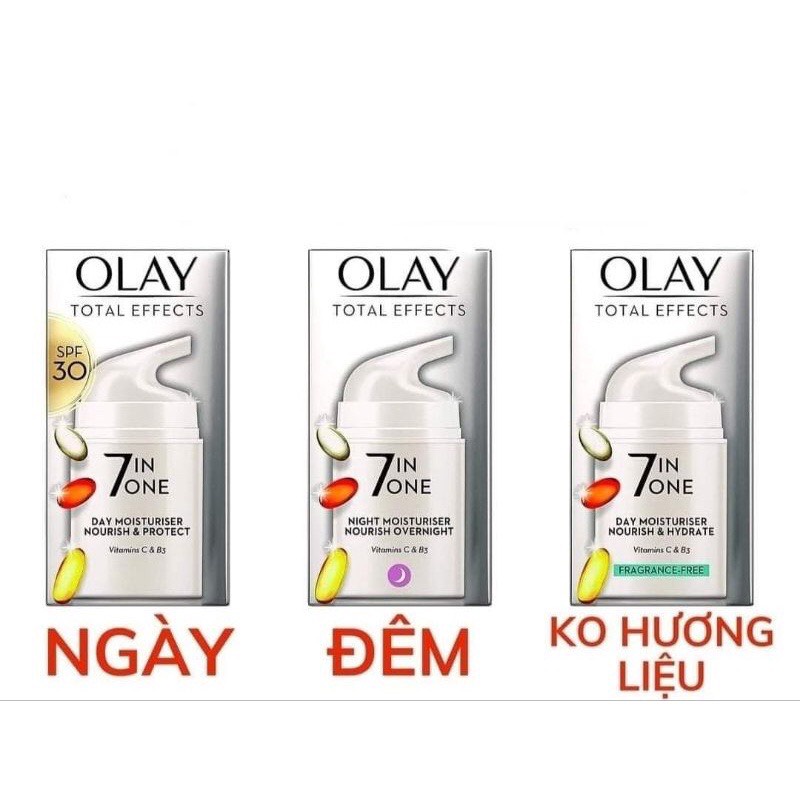 Kem Dưỡng Ban Đêm Olay Tatal Effects 7 In 1 Night Bản UK 50ml