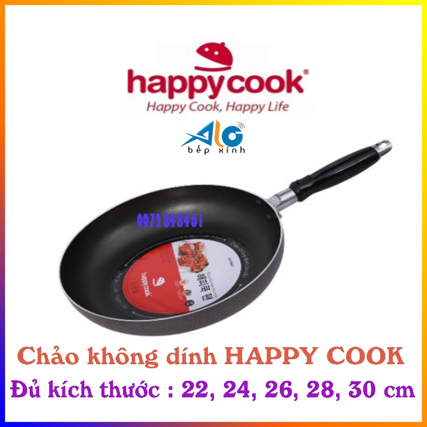 Chảo chống dính Happycook / Chảo không dính - chảo trơn - SIZE 16, 18, 22, 24, 26, 28, 30 cm - BH 6 tháng - Alo Bếp xinh