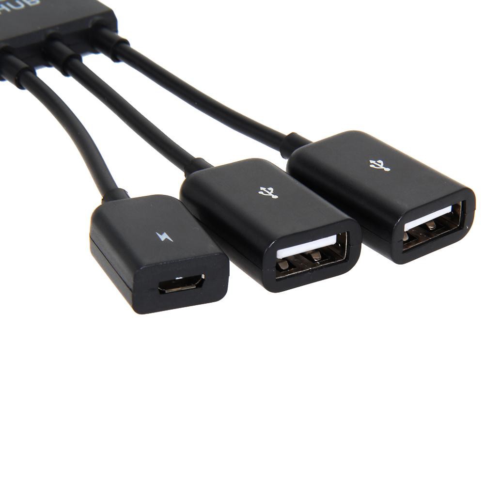 Hub OTG 3 trong 1 cổng Micro USB 2.0