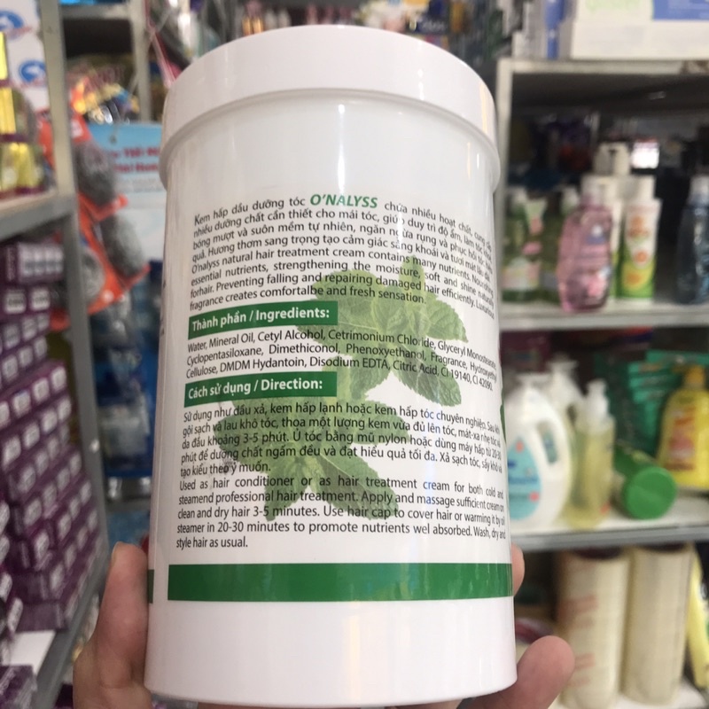 Kem hấp dầu dưỡng chất bạc hà O’nalyss 1000g