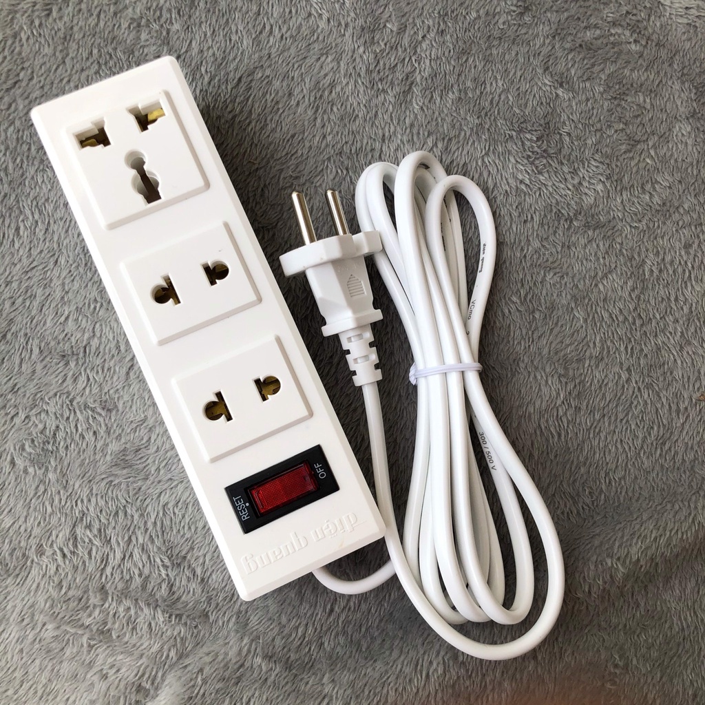 Ổ Cắm điện, Ổ cắm Điện Quang 3 lỗ chịu nhiệt, chống rò rỉ điện ĐQ 002A-02 bảo hành chính hãng