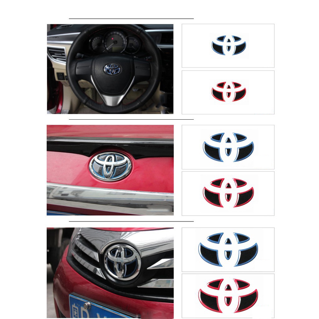 Miếng Dán Trang Trí Logo Vô Lăng Xe Ô Tô Toyota Altis Rav4 Camry Corolla Prius