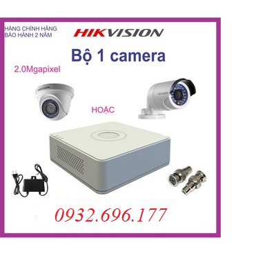 TRỌN BỘ 1 CAMERA HIKVISION 2.0MP - TRỌN BỘ 1 CAMERA HIKVISION