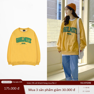 Áo sweater nelly nỉ lót lông in hình "saulmote" áo nỉ