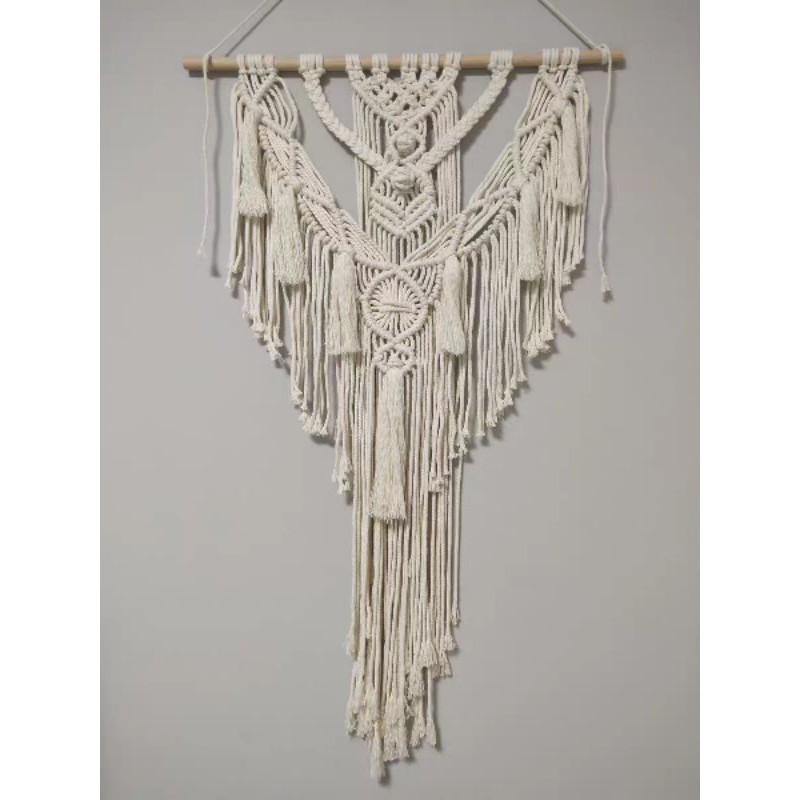 - Mành treo Rèm treo tường Macrame 50*80cm trang trí decor phòng vintage