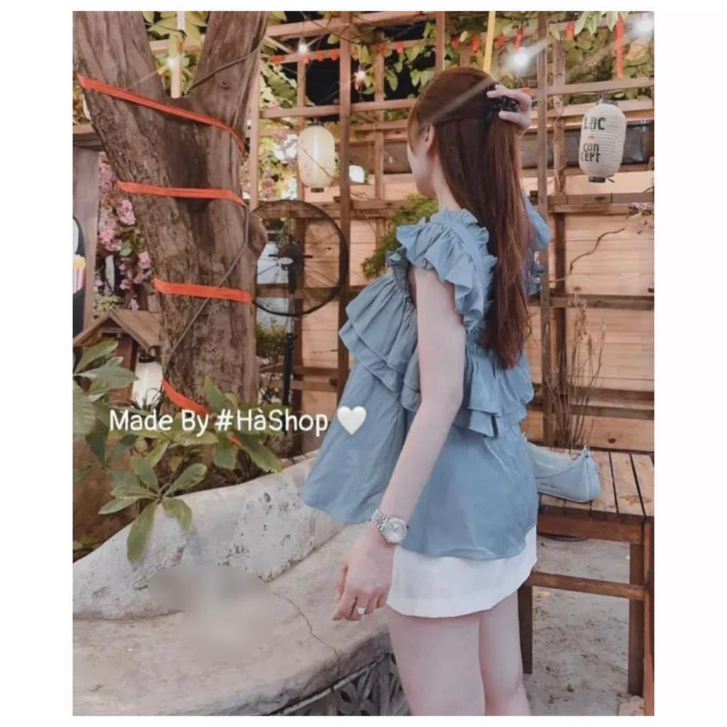 Áo nữ bèo bèo hai dây bản to hai tầng lyie