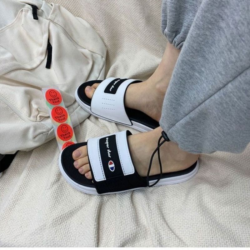 Dép lê đôi logo phong cách Ulzzang