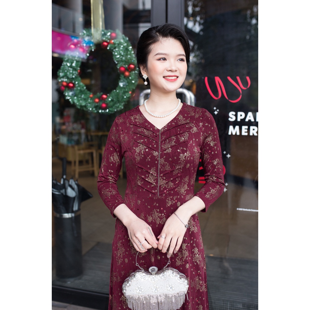 VIP Váy Đầm trung niên Ladyshop thời trang nữ thiết kế dáng xoè cao cấp TK705