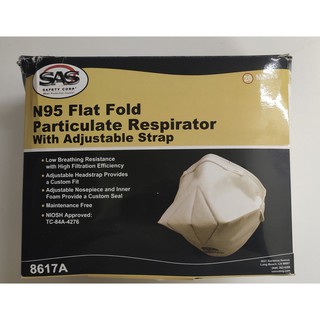 Một (1) khẩu trang SAS N95 8617A lọc bụi siêu mịn PM2 5 tiêu chuẩn N95 chứng nhận NIOSH