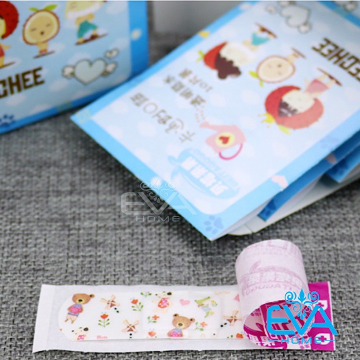 Hộp 100 Miếng 10 Set Băng Keo Cá Nhân Hoạt Hình Cute Bandages Trong Suốt