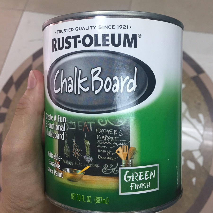 Sơn Bảng Xanh – Chalkboard Paint Misc Green ( Sơn tạo hiệu ứng viết phấn màu xanh Cao Cấp đến từ Mỹ)