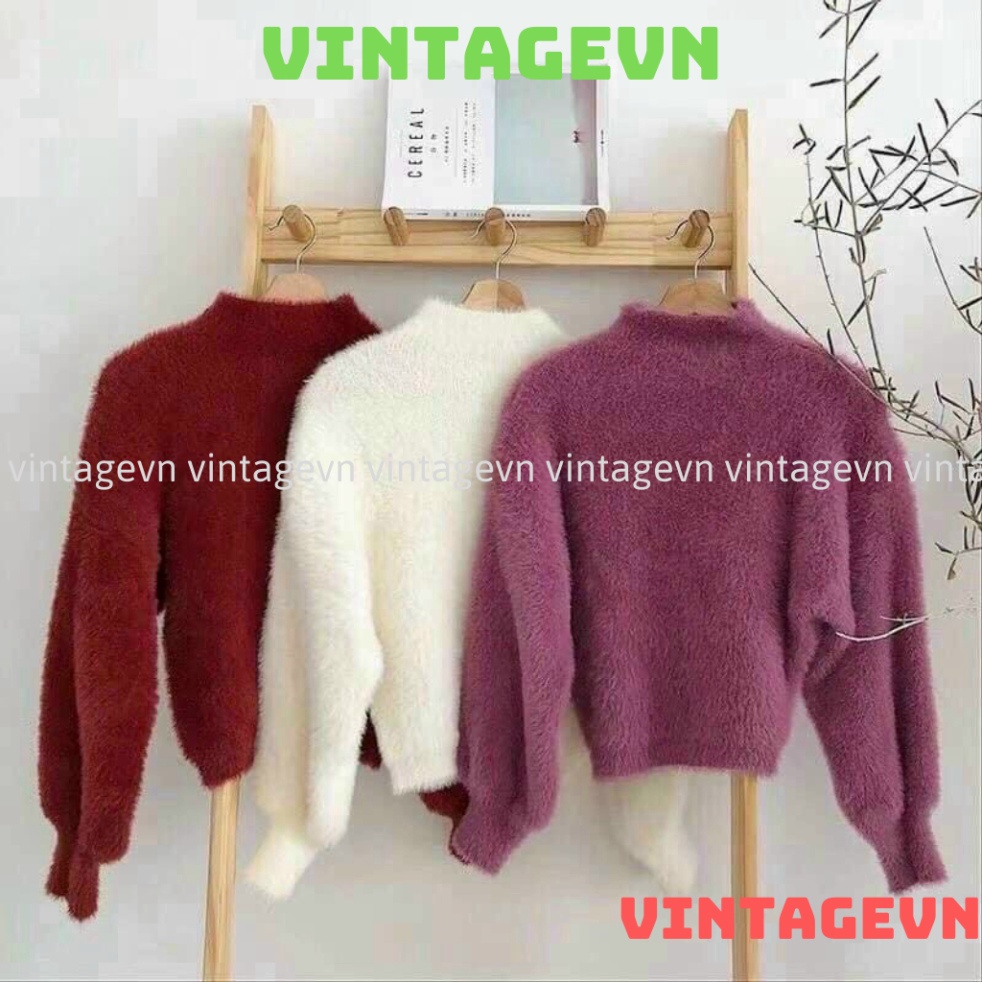 Áo len lông cổ nọ lông trơn màu Hàn Quốc cao cấp nhiều màu siêu hot 2022 vintagevn