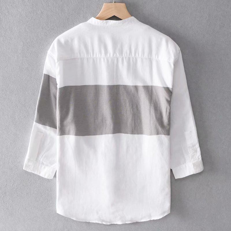 Màu Sắc Áo Sơ Mi Tay Lửng Bằng cotton Lanh Thời Trang Mùa Hè Cho Nam