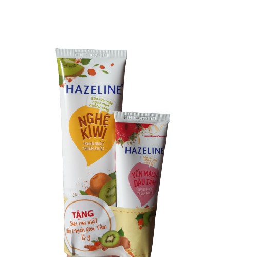 Sữa rửa mặt Hazeline nghệ kiwi tặng sửa rửa mặt yến mạch dâu tằm