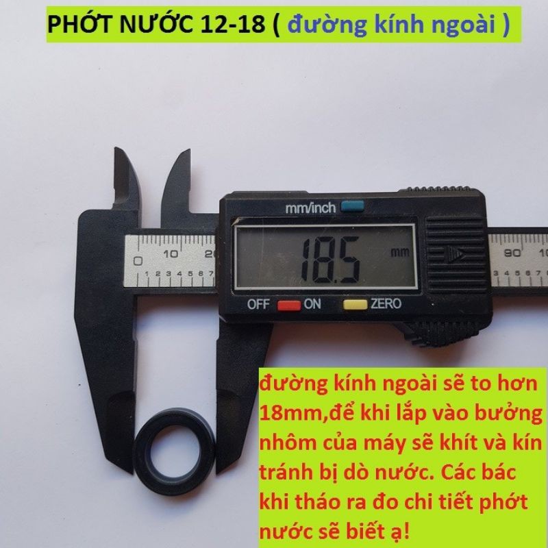 combo bộ phớt máy rửa xe mini thông dụng kích thước 12-18
