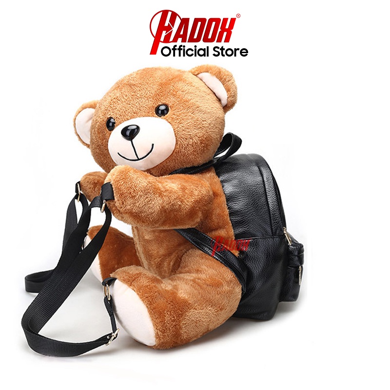Balo gấu bông HADOX thời trang cute cho nam, nữ chất liệu da cao cấp, balo con gấu unisex giá rẻ HD127