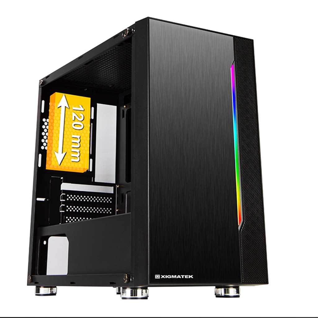 [Chính Hãng] Thùng Máy Xigmatek Gemini - Hỗ trợ main M-ATX, RGB STRIP - BIBITECHS