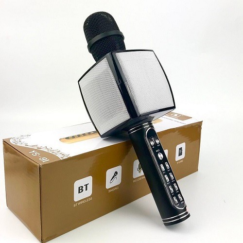 Micro Bluetooth Hát Karaoke Tích Hợp Loa Bass Hay YS91, Cực Bắt Giọng, Âm Thanh Trong Lớn, Gắn Usb, Thẻ Nhớ