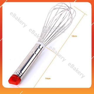 [Loại tốt] Phới lồng inox cao cấp cán đỏ 28cm - eBakery