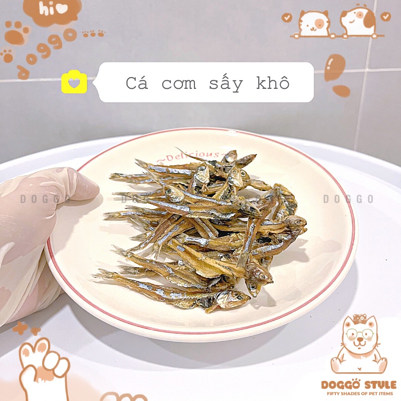 Treat Bánh Thưởng Cho Chó Mèo Cá Cơm Tươi Sấy Khô DOGGOSTYLE Homemade Cung Cấp Protein Omega 3 Giúp Mượt Lông