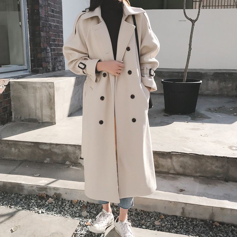 (Có Sẵn) Áo măng tô dạ dáng dài | BigBuy360 - bigbuy360.vn