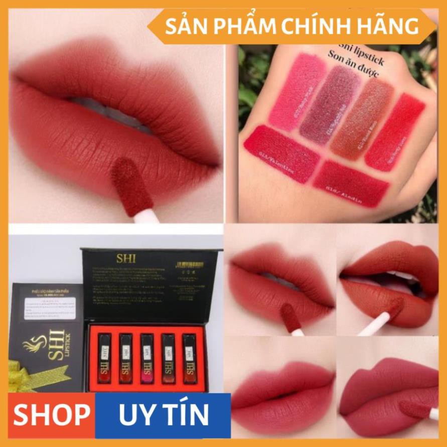 SÉT 5 SON - Son Ăn Được - Son Không Chì - Son đỏ cam - Bền Màu - Lên màu chuẩn - HÀNG MỚI VỀ V V V