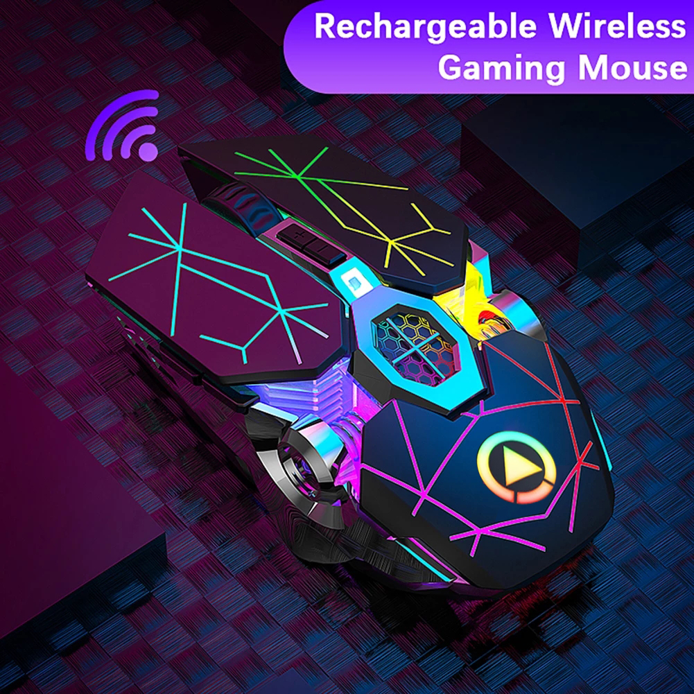 Chuột Chơi Game Không Dây Tích Hợp Đèn Led 6 Chế Độ 3200dpi