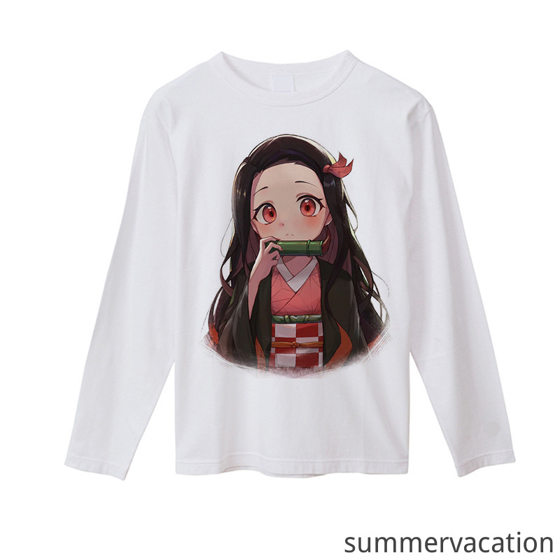 100-150 áo đồng phục gia đình áo thun trẻ em toddler baby Family Set Kids Demon Slayer Kimetsu No Yaiba Kamado Nezuko Japanese Cartoon Unisex Couple Set  Boy Girl T-shirt Round Neck Short Sleeve