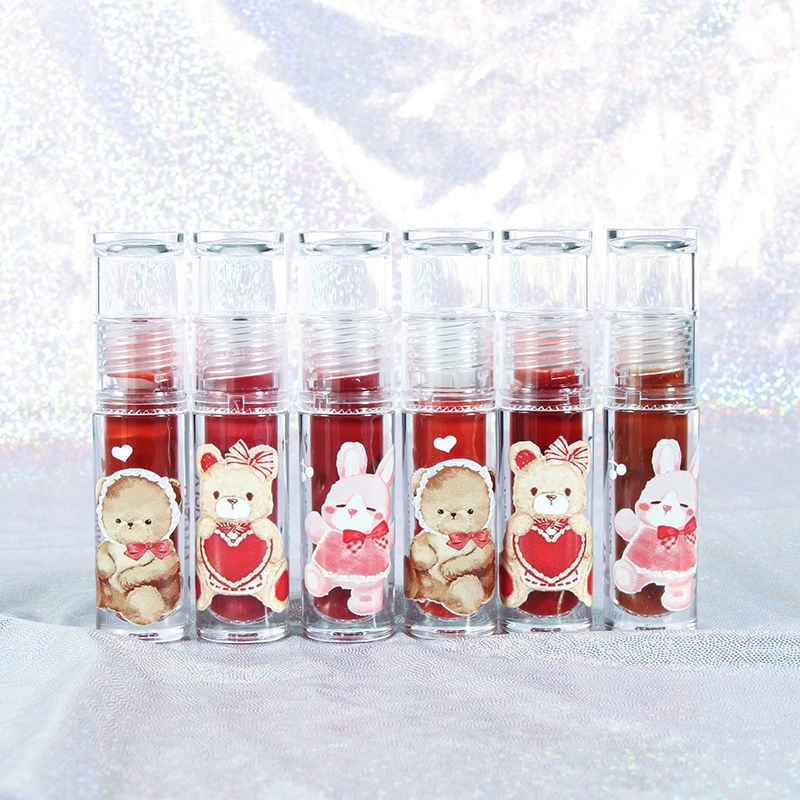 [Hàng mới về] Son bóng MANSLY dưỡng ẩm thiết kế bỏ in hình chú gấu dễ thương