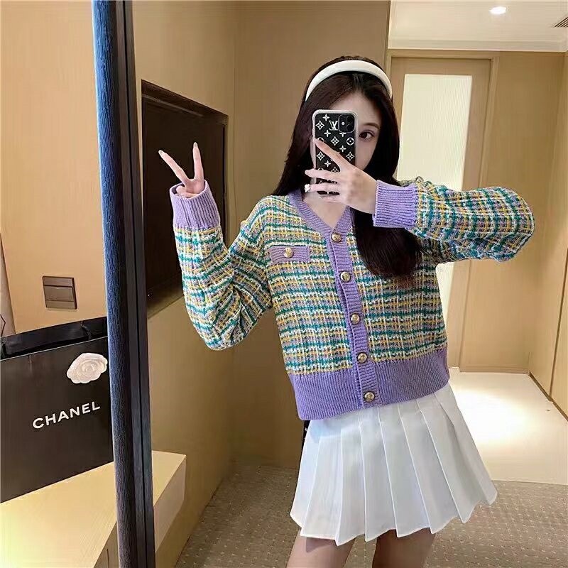 Áo khoác cardigan dệt kim tay dài thời trang thu đông Hàn Quốc mới
