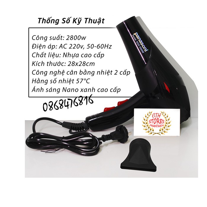 Máy Sấy Tóc 2 Chiều Model 5528 Công Suất Lớn 3500W(Tặng Dụng Cụ Tạo Kiểu)-GTH SHOP