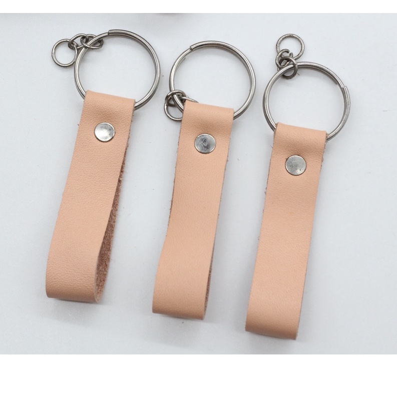 Móc Khóa Da Bò Cao Cấp - handmade Màu Gửi Ngẫu Nhiên