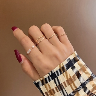 Combination Set Ring Female Simple and Versatile Index Finger Ring Sweet Ring Ring YKD