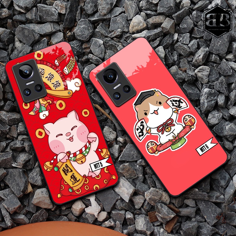 Ốp lưng kính cường lực Realme GT Neo 3 mèo thần tài