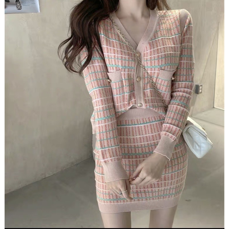 SET CV + ÁO LEN KẺ XỊN-MỊN ❌HÀNG CAO CẤP❌