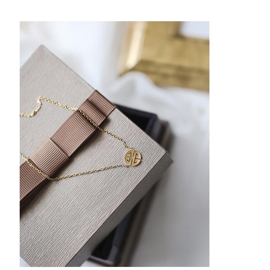 Dây chuyền dáng ngắn nhỏ bằng thép titan mạ vàng hồng 18K thời trang cá tính cho nữ