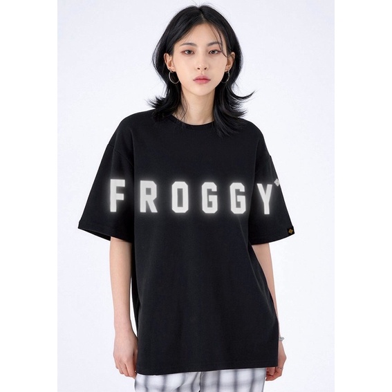 Áo thun tay lỡ nam nữ FROGGY phông unisex cotton cao cấp oversize form rộng hoạ tiết in chữ FROGGY phản quang siêu chất | BigBuy360 - bigbuy360.vn