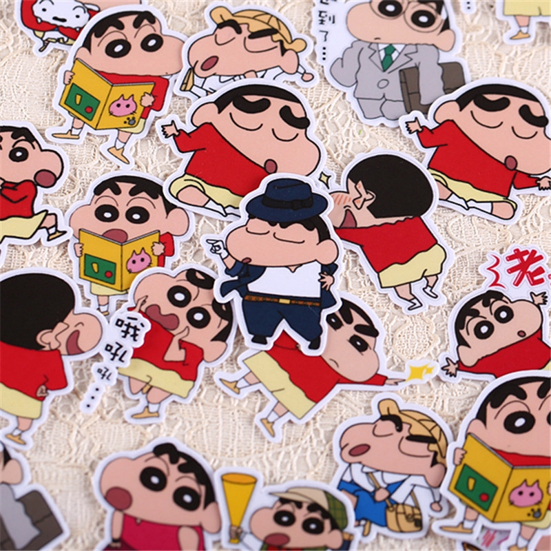 ❀ Crayon Shin-chan Q-3 Diary Manual Giấy và decal dán tường❀ 32Pcs/set Anime Album Scrapbooks DIY Decor Stickers ML07499