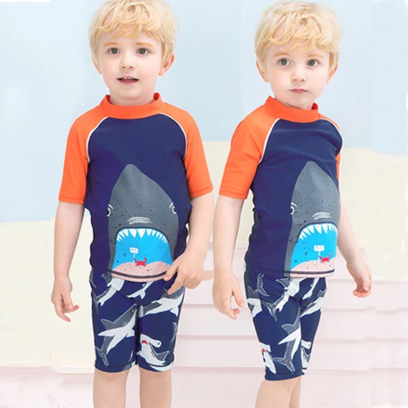 2-12T Swimsuit Kids Baby Boys Swimming Suits Shark Swimming Swimwear Baju Renang