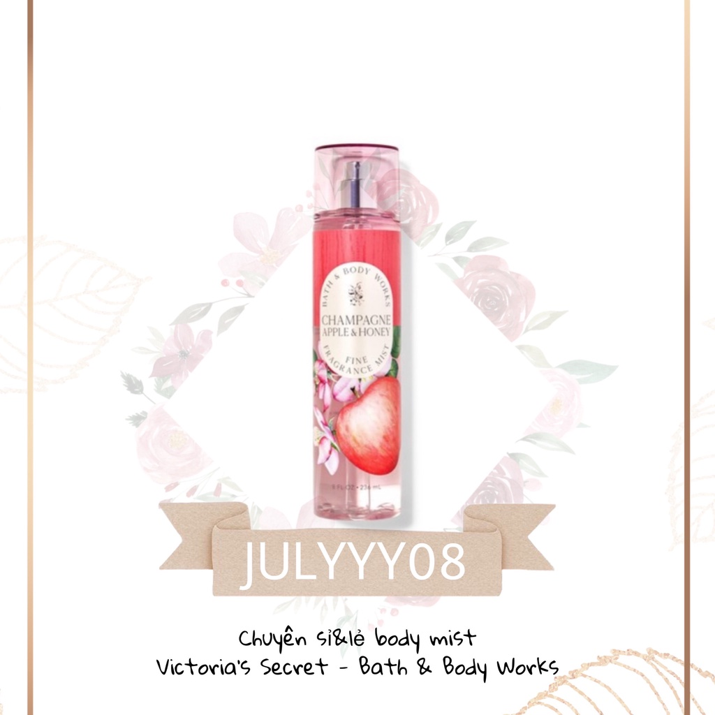 Xịt Thơm Champagne Apple & Honey Bath & Body Works Fragrance Mist +jɥȽÿ08+